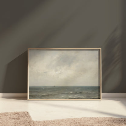 Premium Poster of Serene Coastal Clouds and Calm Ocean View Posters
