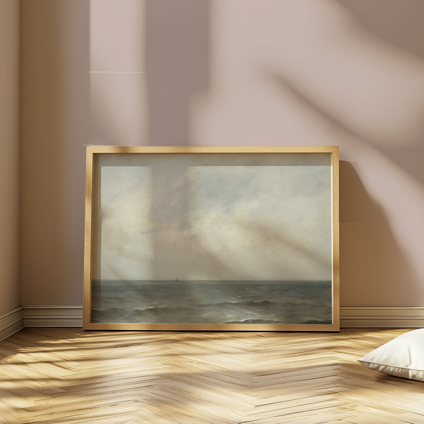 Premium Poster of Serene Coastal Clouds and Calm Ocean View Posters
