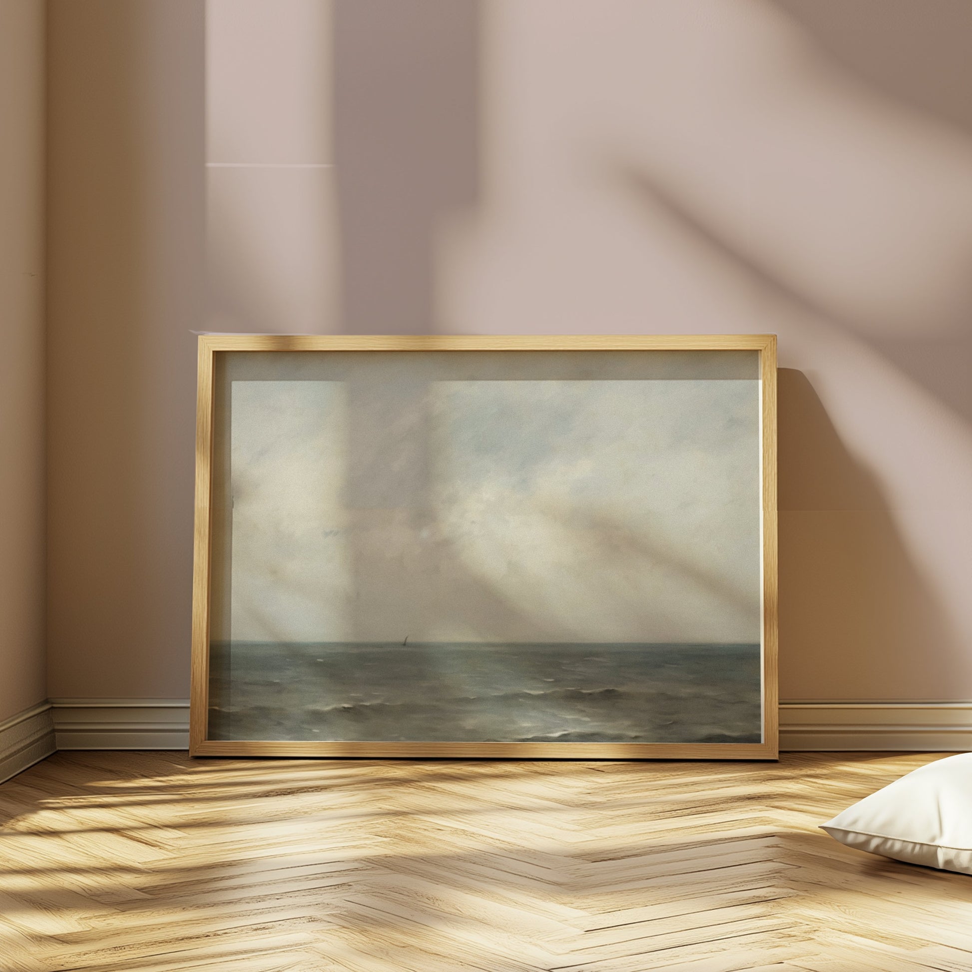 Premium Poster of Serene Coastal Clouds and Calm Ocean View Posters