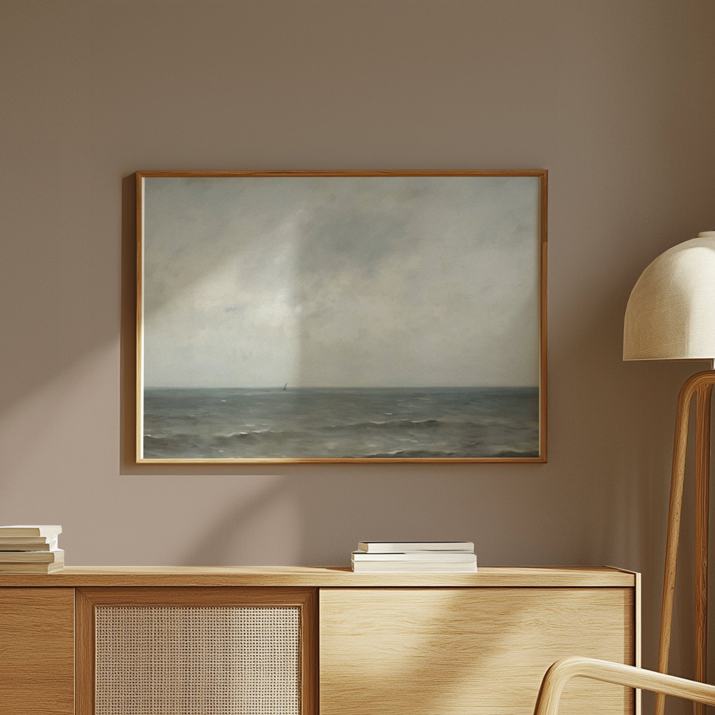 Premium Poster of Serene Coastal Clouds and Calm Ocean View Posters