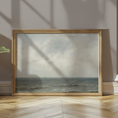 Premium Poster of Serene Coastal Clouds and Calm Ocean View Posters
