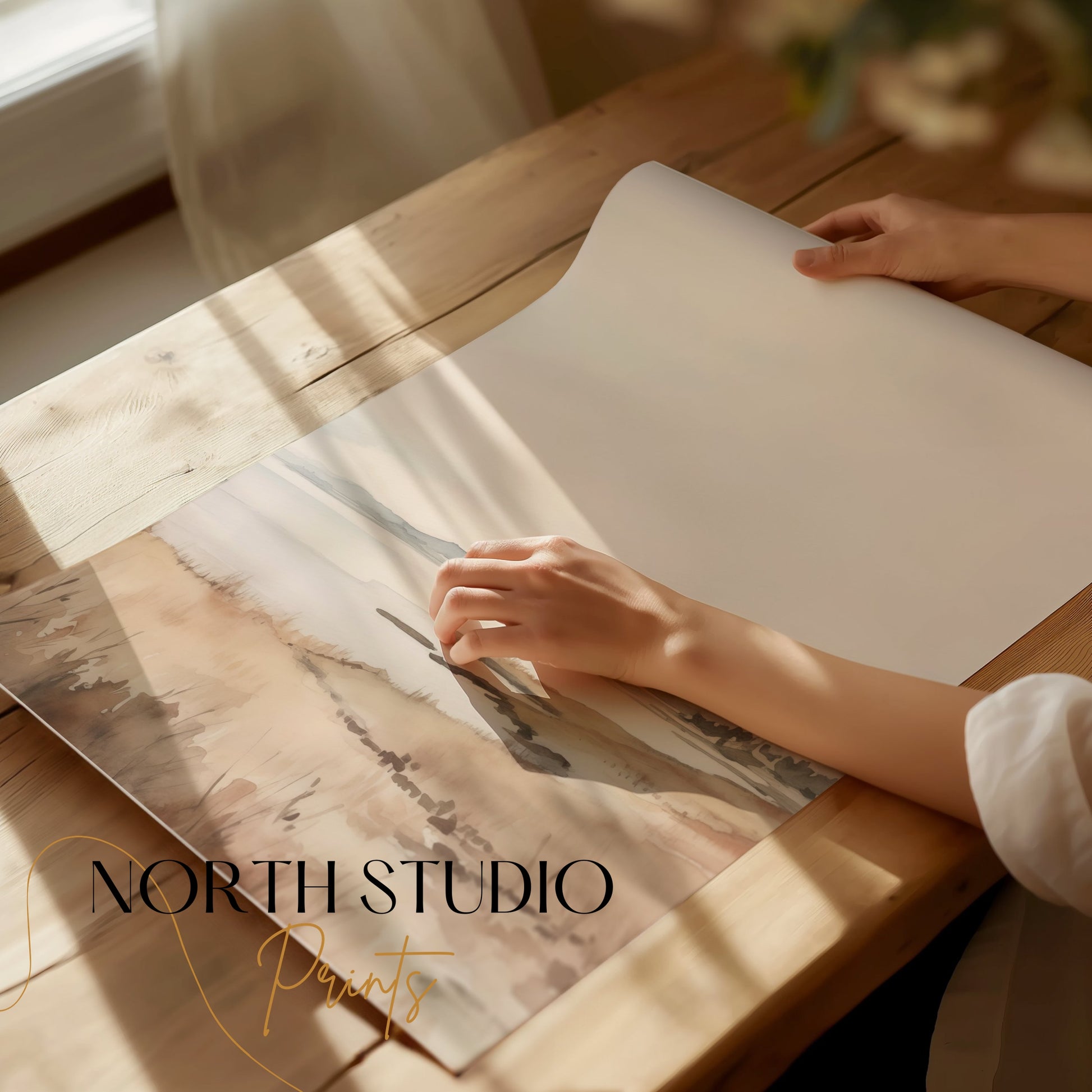 Premium Poster of Serene Coastal Landscape Artwork Art Posters