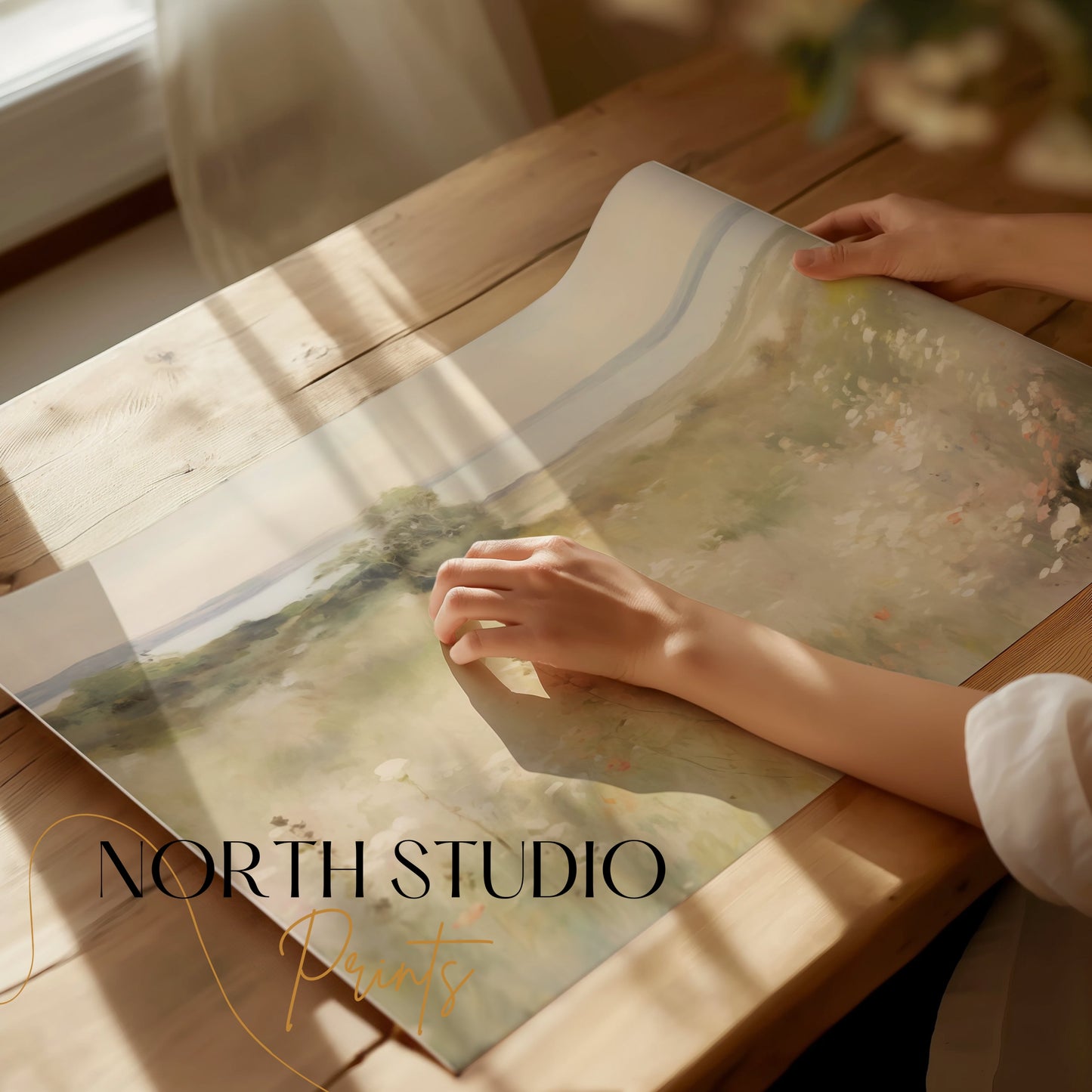 Premium Poster of Serene Coastal Landscape with Wildflowers Posters