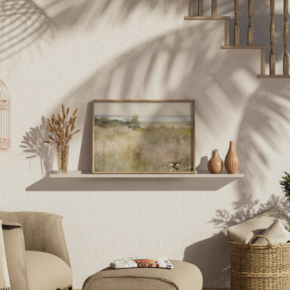 Premium Poster of Serene Coastal Landscape with Wildflowers Posters