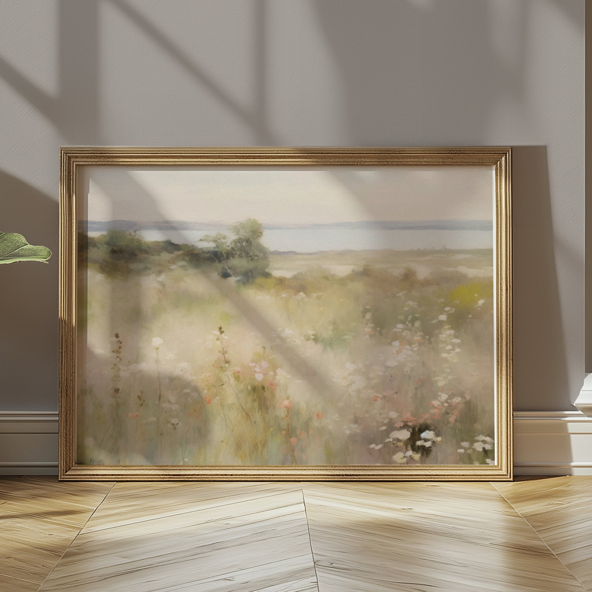 Premium Poster of Serene Coastal Landscape with Wildflowers Posters
