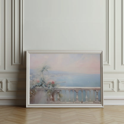 Premium Poster of Serene Coastal View Balcony Scenic Posters