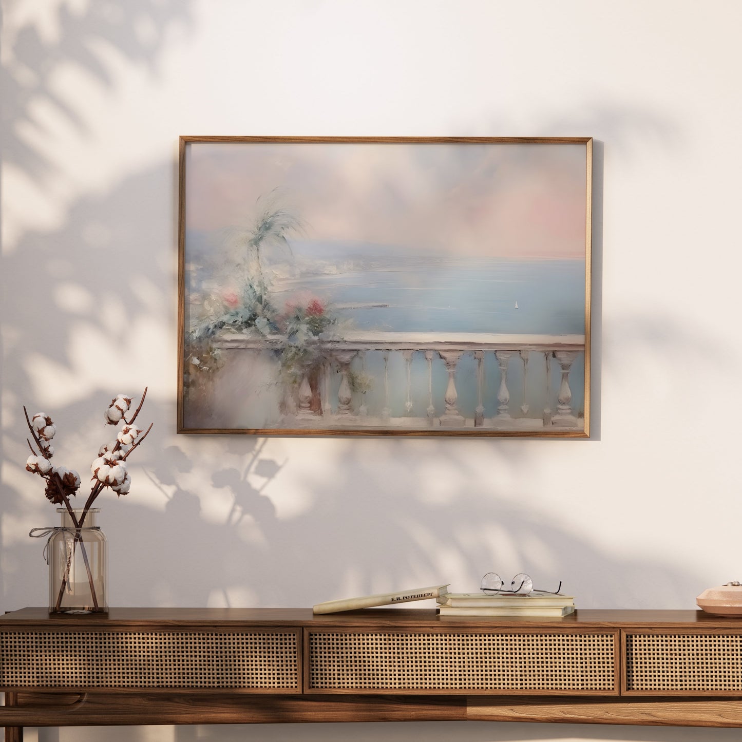 Premium Poster of Serene Coastal View Balcony Scenic Posters