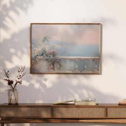 Premium Poster of Serene Coastal View Balcony Scenic Posters