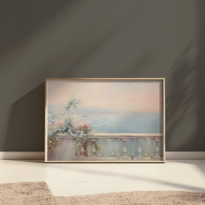 Premium Poster of Serene Coastal View Balcony Scenic Posters