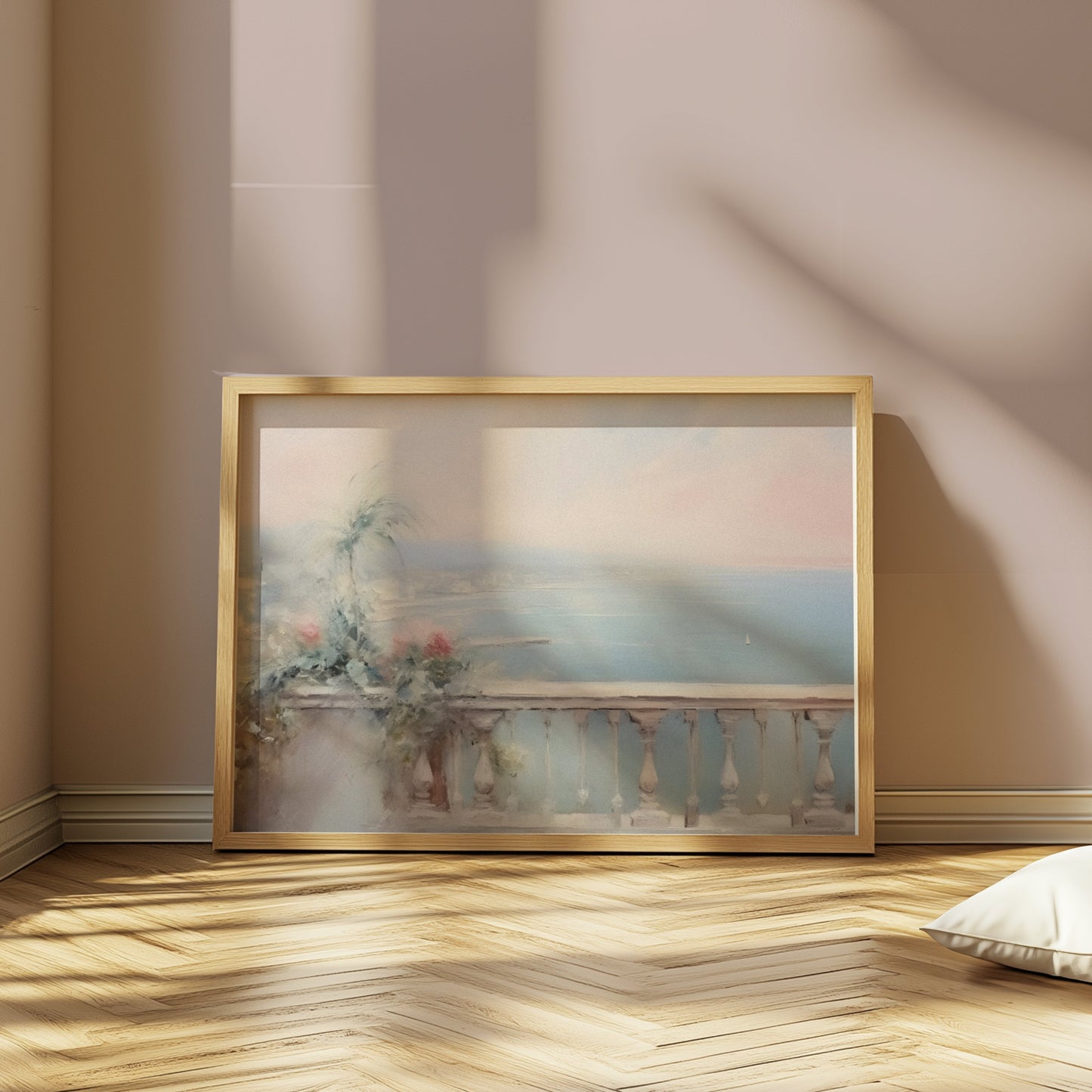 Premium Poster of Serene Coastal View Balcony Scenic Posters