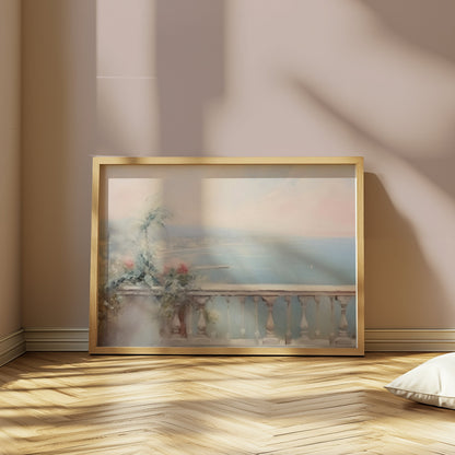 Premium Poster of Serene Coastal View Balcony Scenic Posters