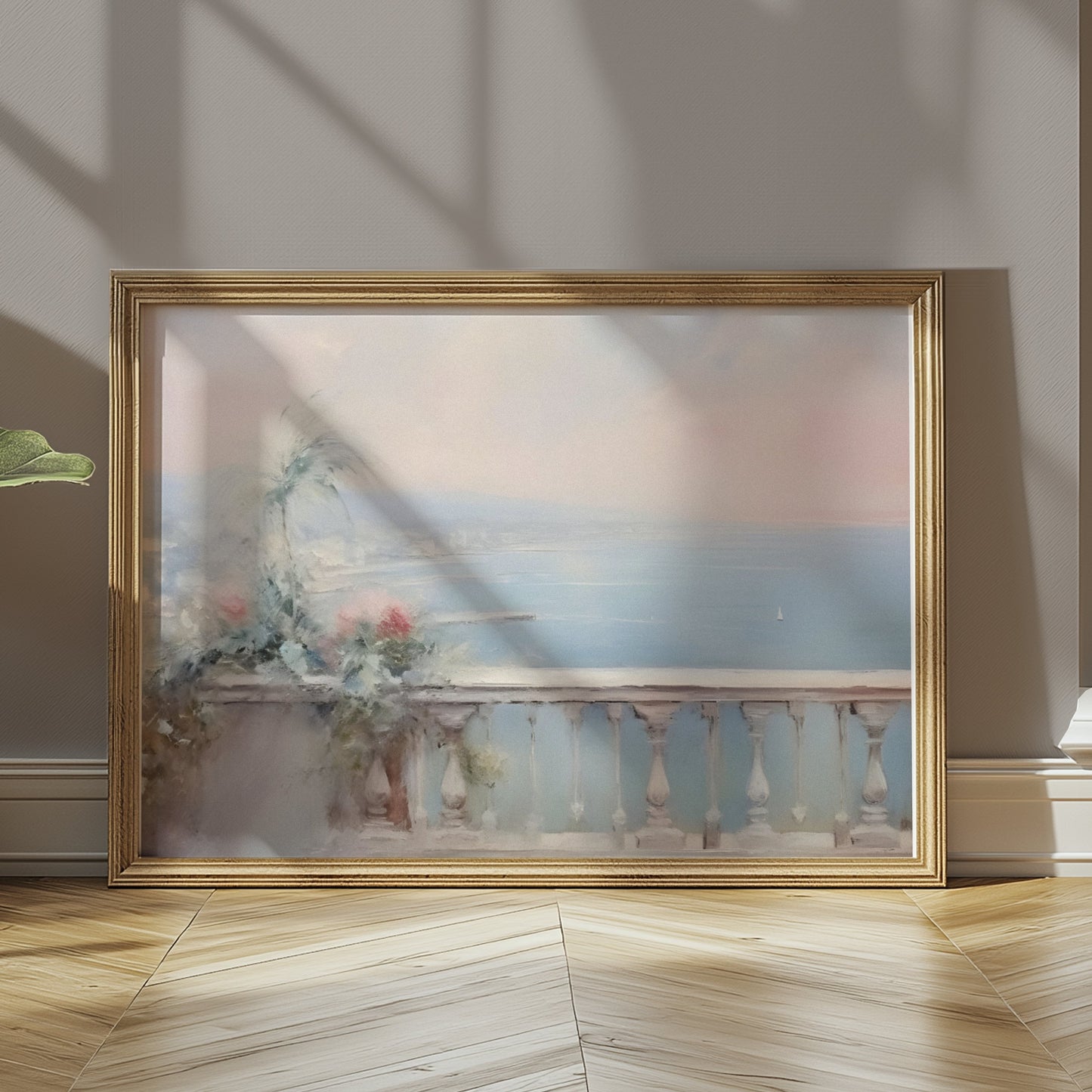 Premium Poster of Serene Coastal View Balcony Scenic Posters