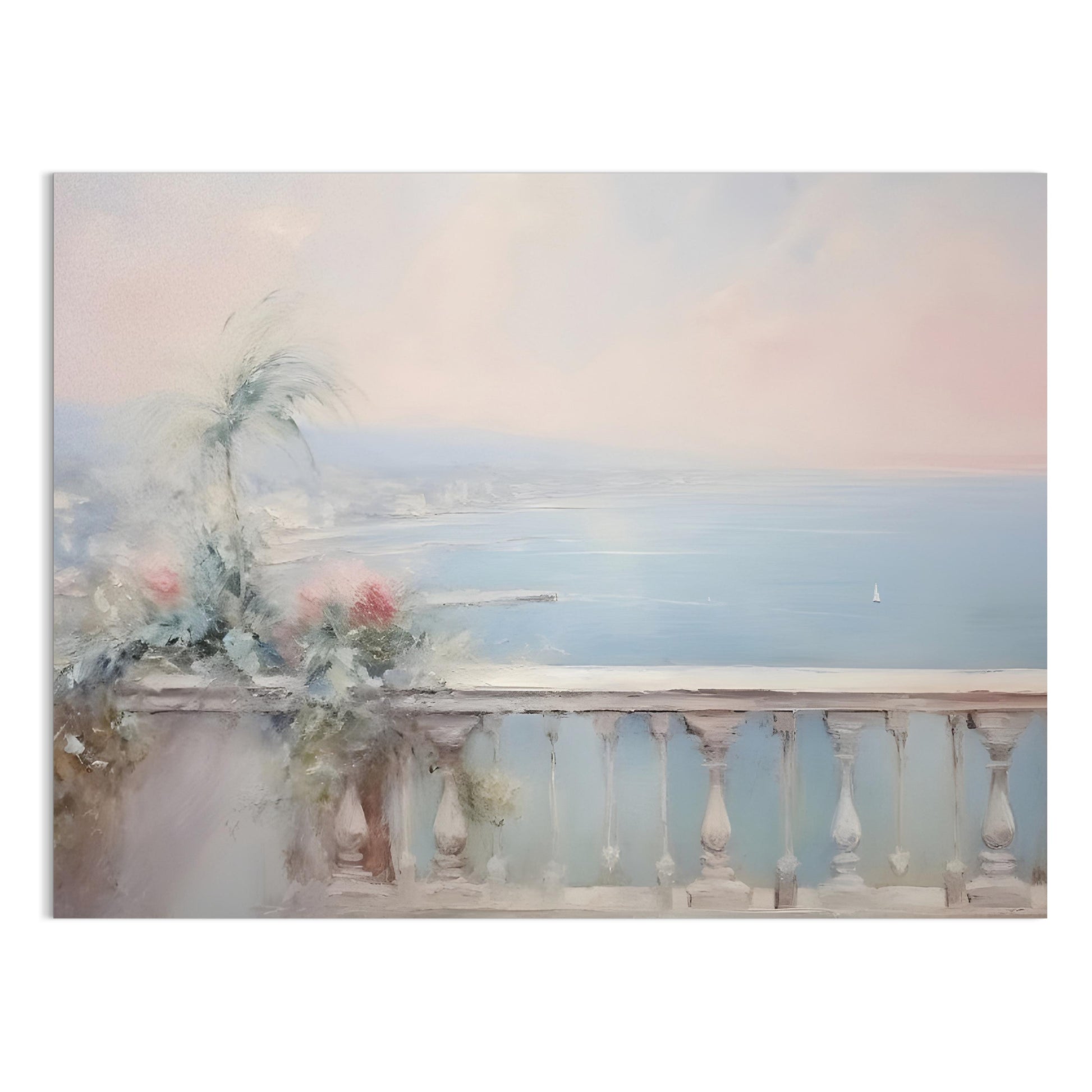 Premium Poster of Serene Coastal View Balcony Scenic Posters