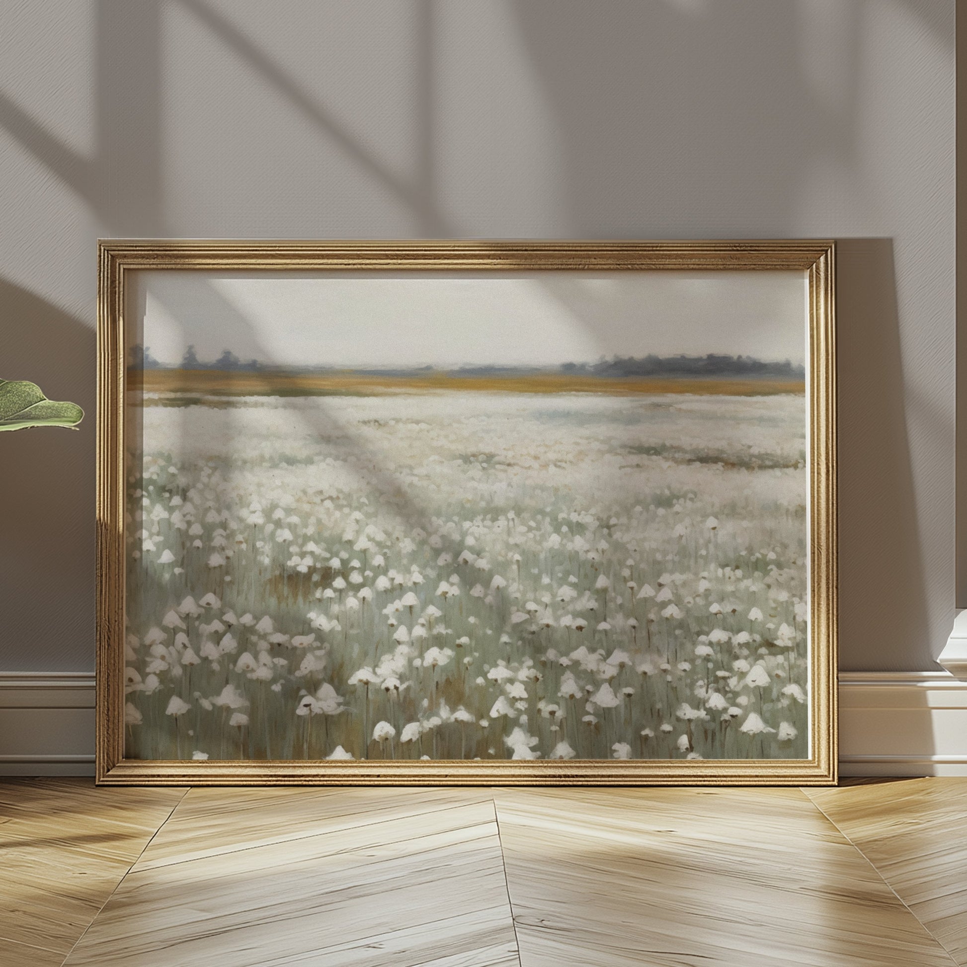Premium Poster of Serene Cotton Field Landscape Art Print Wall Posters