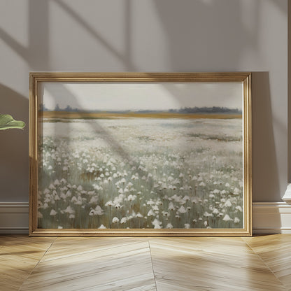 Premium Poster of Serene Cotton Field Landscape Art Print Wall Posters