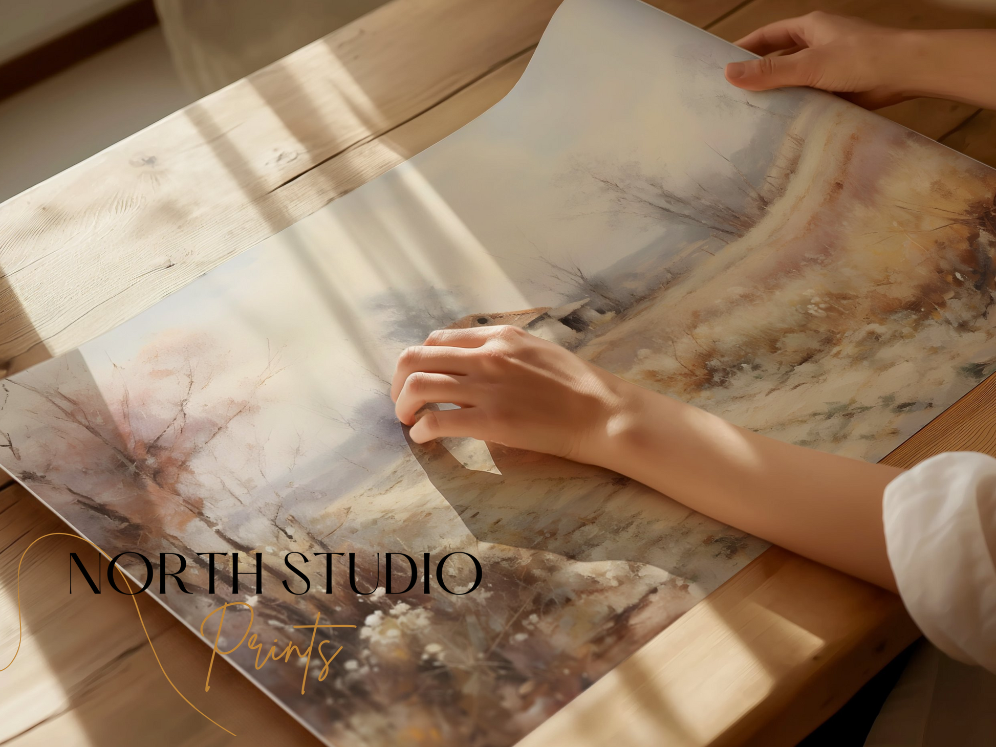 Premium Poster of Serene Countryside Abandoned House Pathway Art Posters