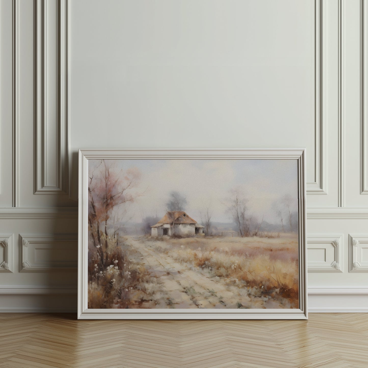 Premium Poster of Serene Countryside Abandoned House Pathway Art Posters