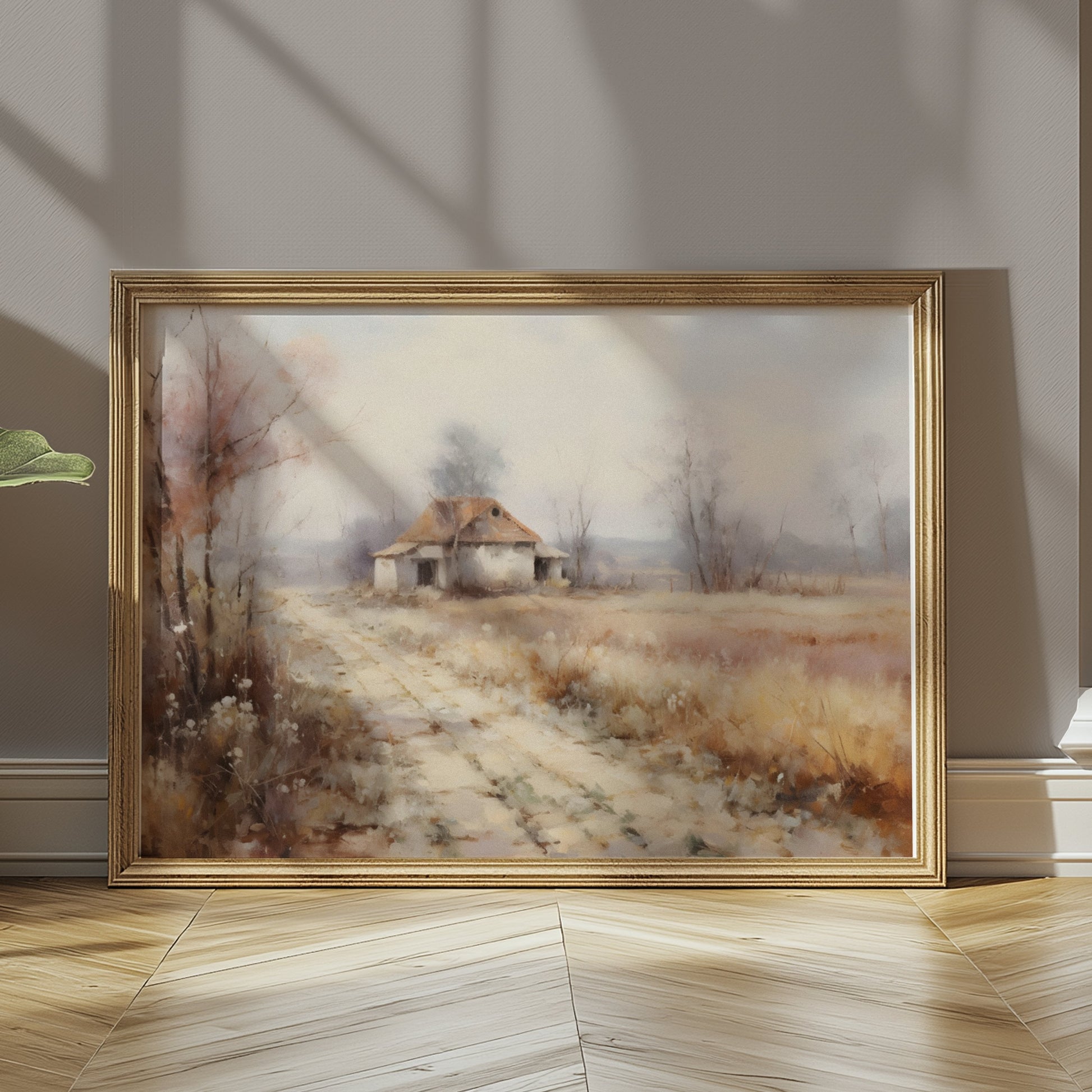 Premium Poster of Serene Countryside Abandoned House Pathway Art Posters