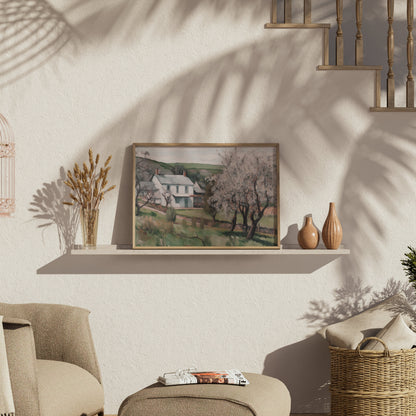Premium Poster of Serene Countryside Home with Blossoming Trees Posters