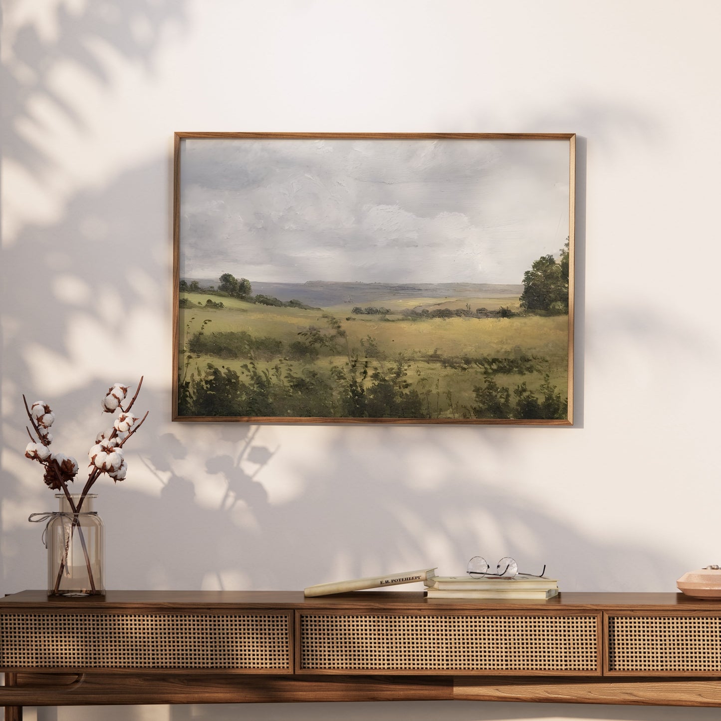 Premium Poster of Serene Countryside Landscape Art Classic Retro Style Posters