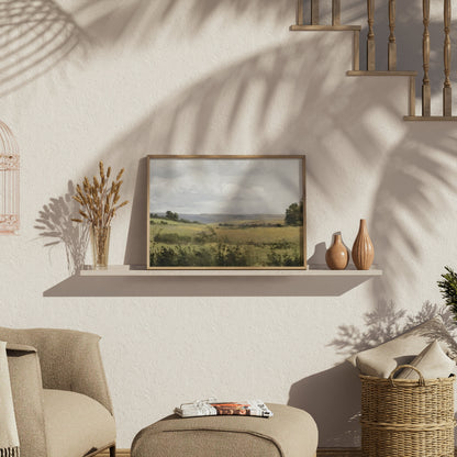 Premium Poster of Serene Countryside Landscape Art Classic Retro Style Posters