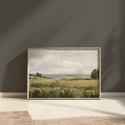 Premium Poster of Serene Countryside Landscape Art Classic Retro Style Posters