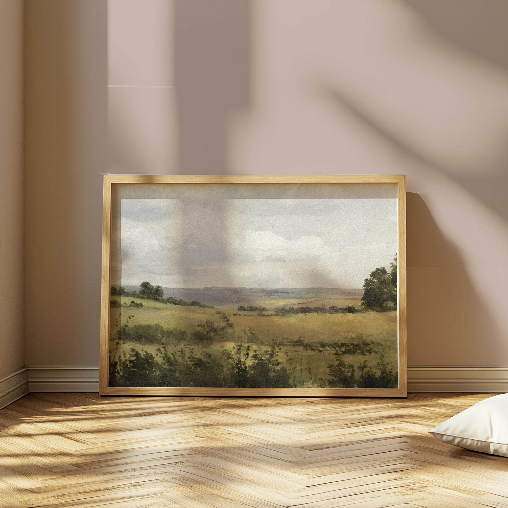 Premium Poster of Serene Countryside Landscape Art Classic Retro Style Posters