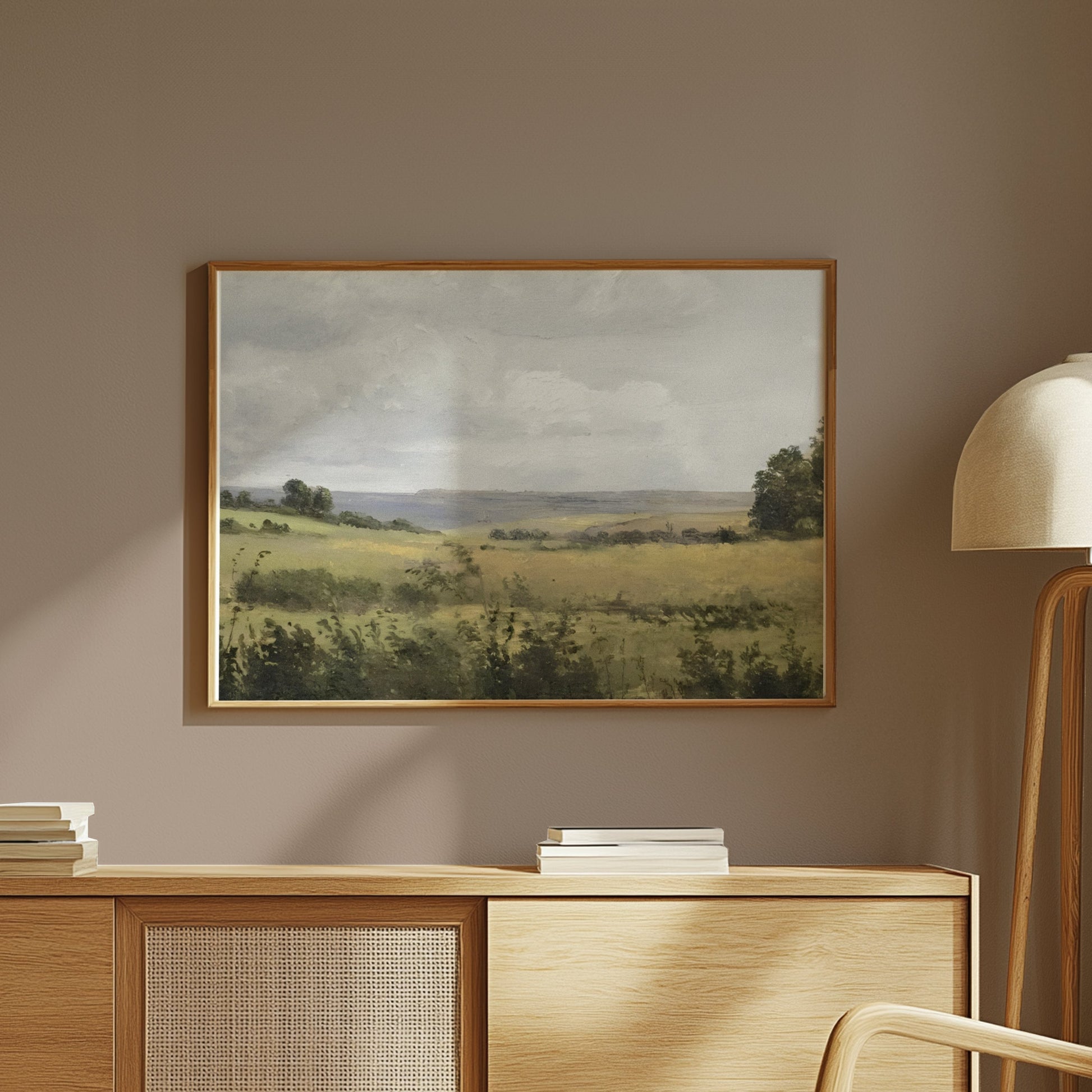 Premium Poster of Serene Countryside Landscape Art Classic Retro Style Posters