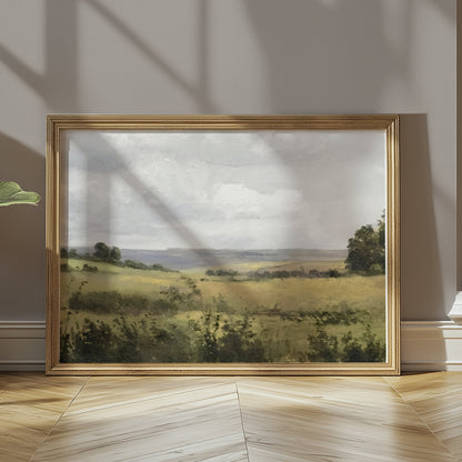 Premium Poster of Serene Countryside Landscape Art Classic Retro Style Posters