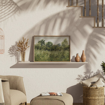 Premium Poster of Serene Countryside Landscape Botanical Wall Print Posters