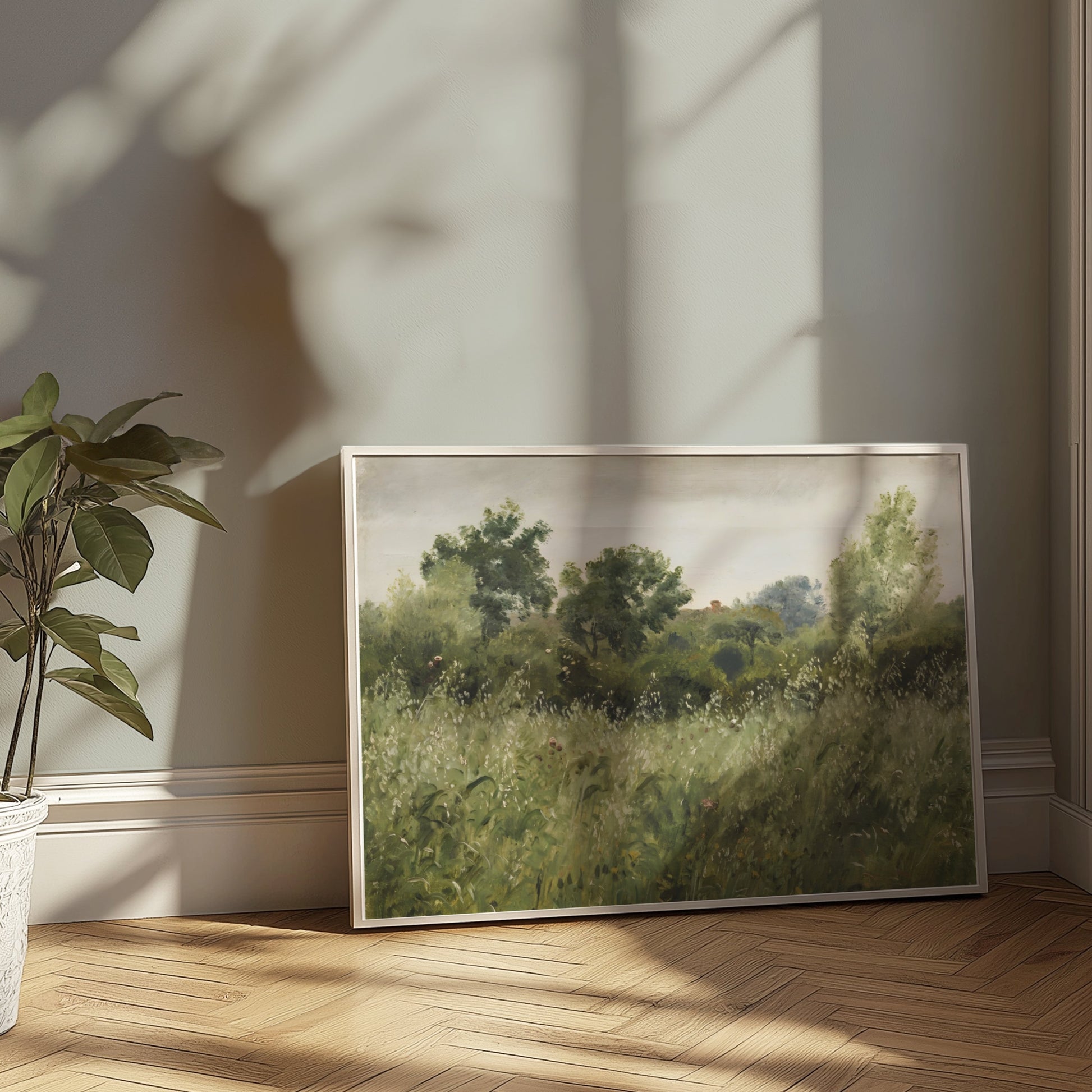 Premium Poster of Serene Countryside Landscape Botanical Wall Print Posters