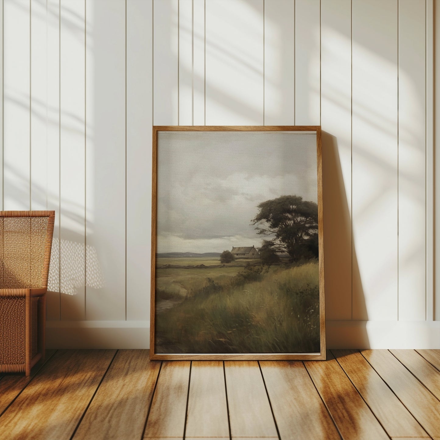 Premium Poster of Serene Countryside Landscape House and Tree Posters