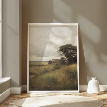 Premium Poster of Serene Countryside Landscape House and Tree Posters