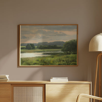 Premium Poster of Serene Countryside Landscape Scenic Art Print Posters