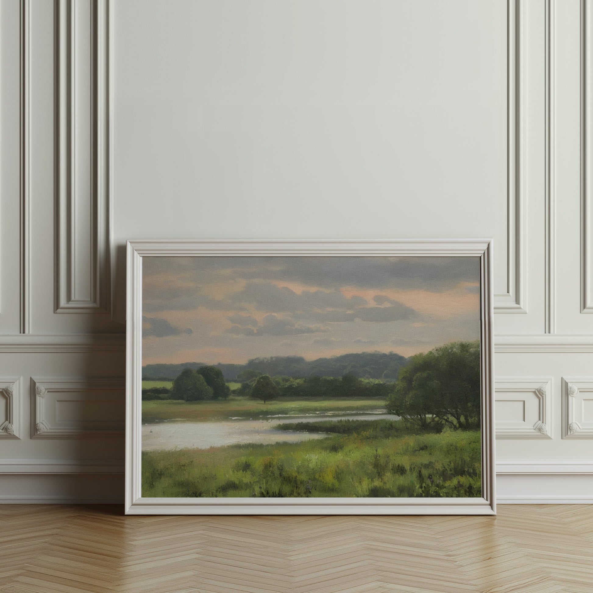 Premium Poster of Serene Countryside Landscape Scenic Art Print Posters
