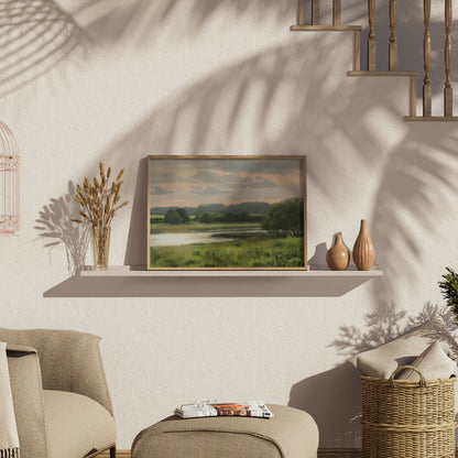 Premium Poster of Serene Countryside Landscape Scenic Art Print Posters
