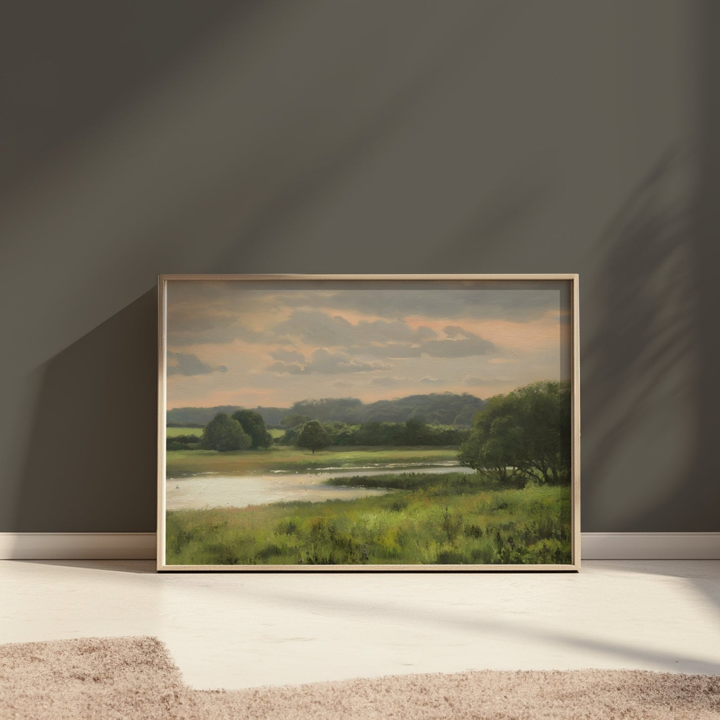 Premium Poster of Serene Countryside Landscape Scenic Art Print Posters