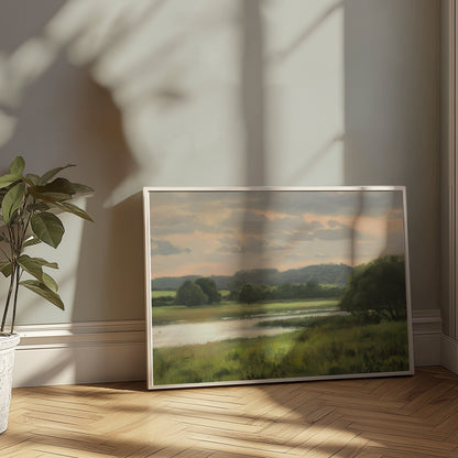 Premium Poster of Serene Countryside Landscape Scenic Art Print Posters