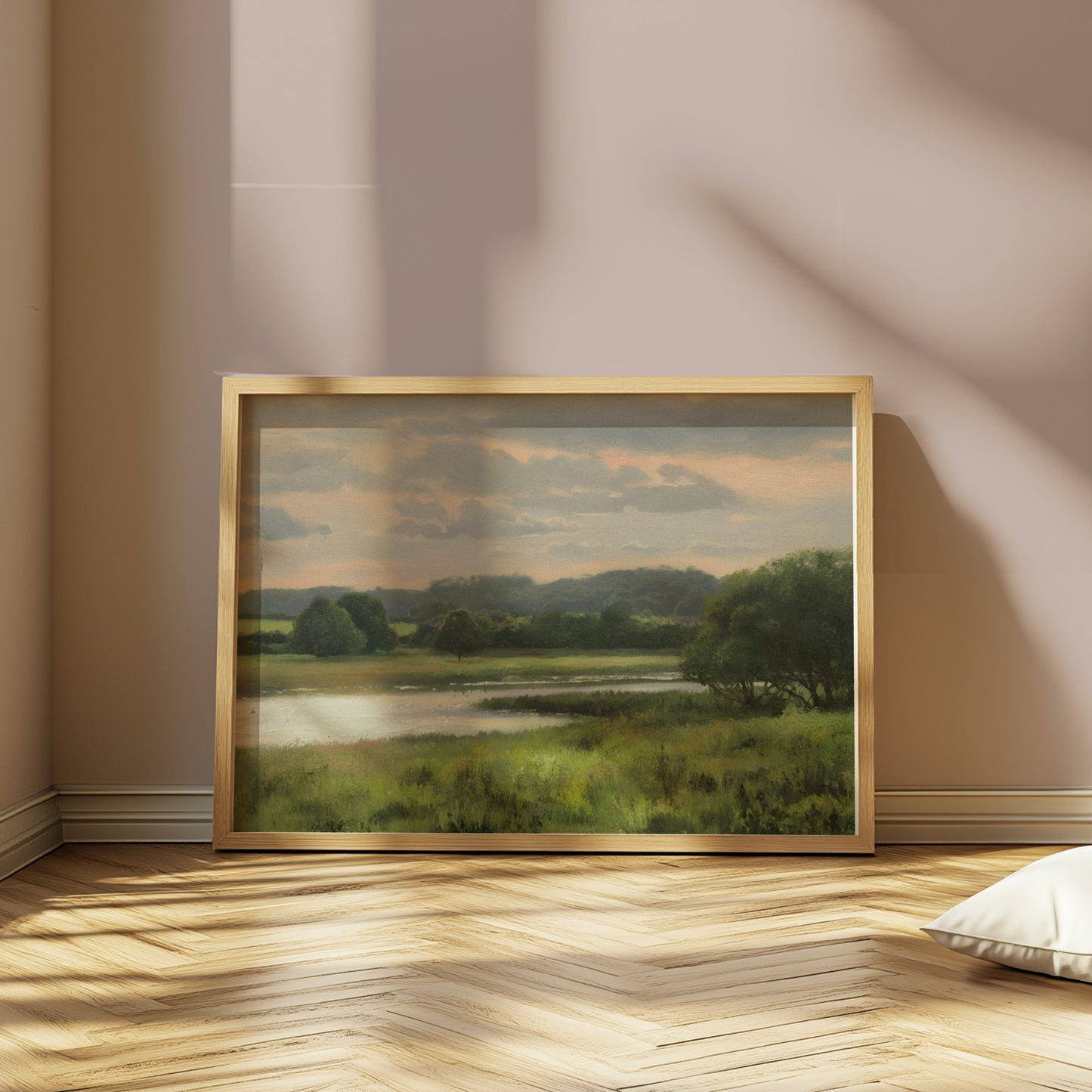 Premium Poster of Serene Countryside Landscape Scenic Art Print Posters