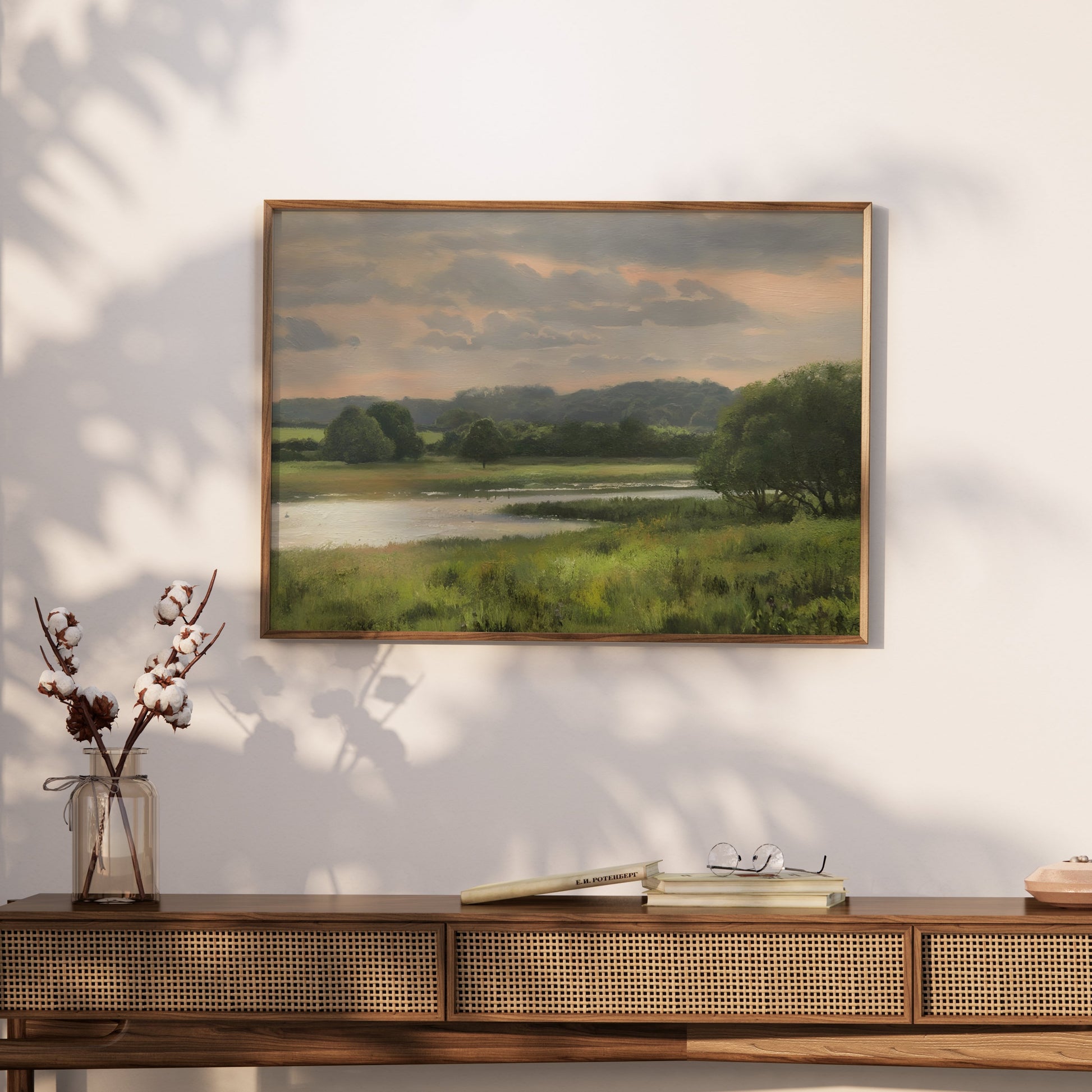 Premium Poster of Serene Countryside Landscape Scenic Art Print Posters