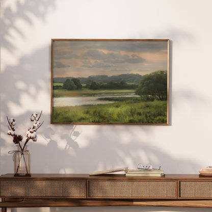 Premium Poster of Serene Countryside Landscape Scenic Art Print Posters