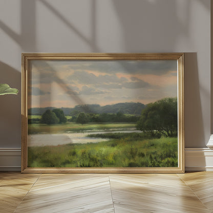 Premium Poster of Serene Countryside Landscape Scenic Art Print Posters