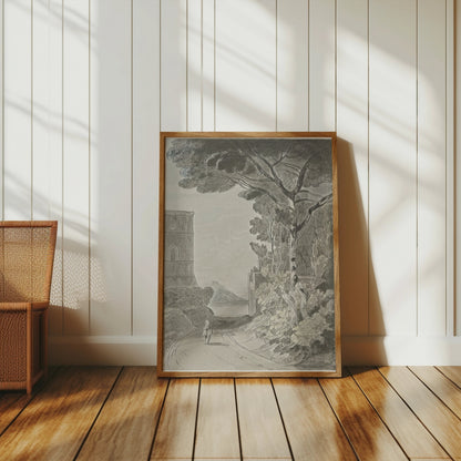 Premium Poster of Serene Countryside Landscape with Horseman Posters