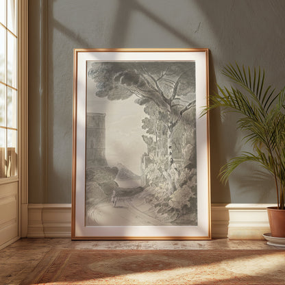 Premium Poster of Serene Countryside Landscape with Horseman Posters