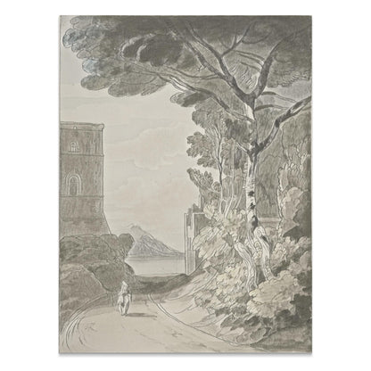 Premium Poster of Serene Countryside Landscape with Horseman Posters