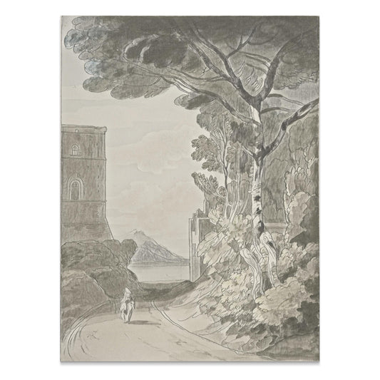 Premium Poster of Serene Countryside Landscape with Horseman Posters