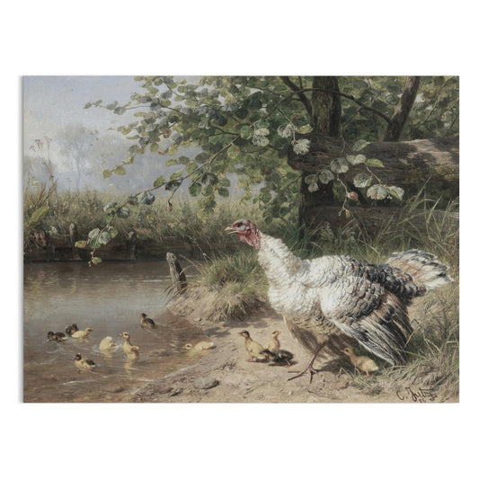 Premium Poster of Serene Countryside Scene With Poultry Family Posters
