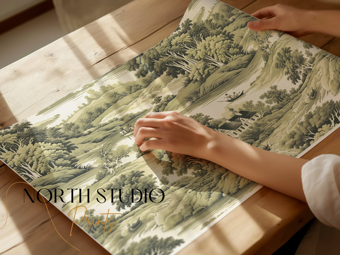 Premium Poster of Serene Countryside Scenic Art Illustrative Landscape Posters