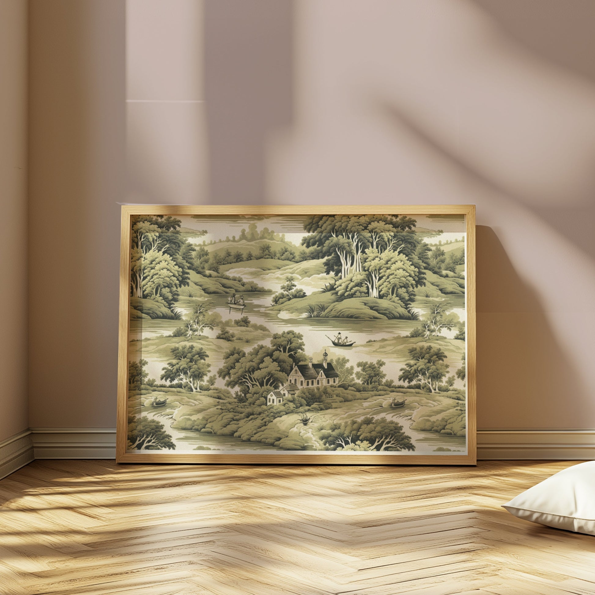 Premium Poster of Serene Countryside Scenic Art Illustrative Landscape Posters