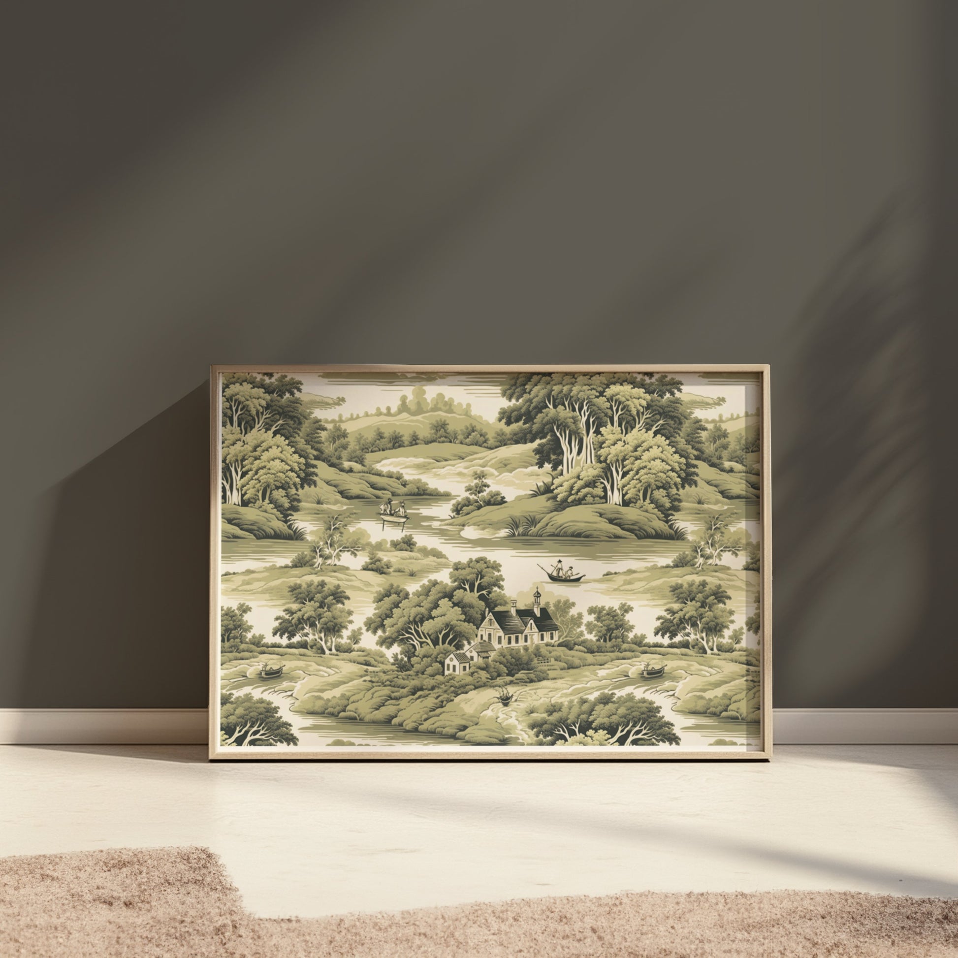 Premium Poster of Serene Countryside Scenic Art Illustrative Landscape Posters